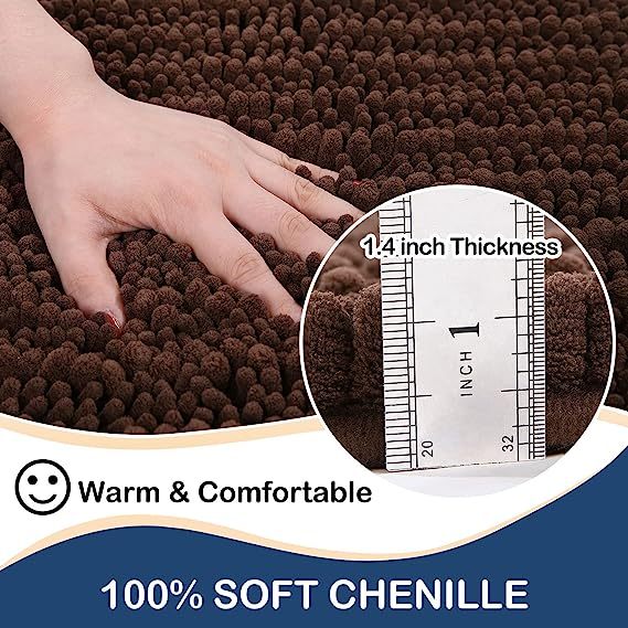 Rugs&Mats-Luxury Chenille Bathroom Rug-Brown