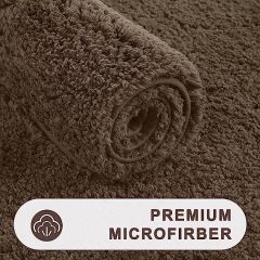 Rugs&Mats-Microfiber Bathroom Contour Rug-Brown
