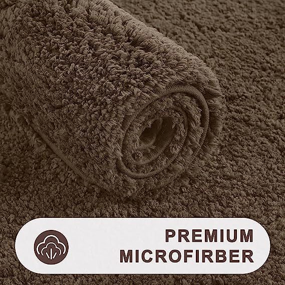 Rugs&Mats-Microfiber Bathroom Contour Rug-Brown