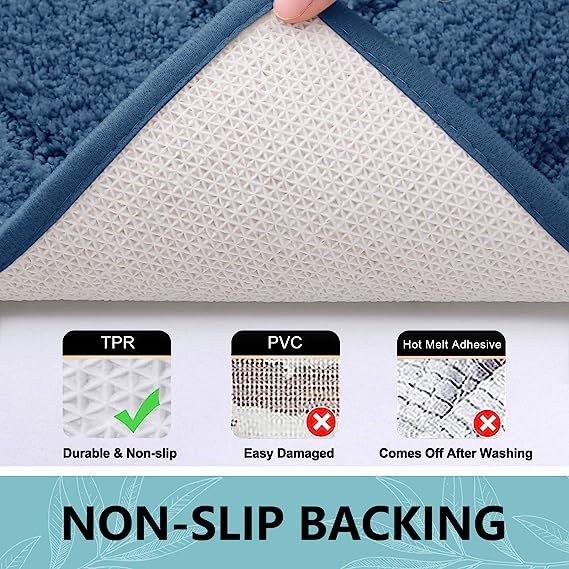 Rugs&Mats-Soft and Absorbent Microfiber Bath Rugs-Navy blue