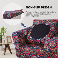 Slipcover-Floral Pattern Printed Sofa Slipcovers-Red&blue