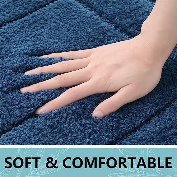Rugs&Mats-Soft and Absorbent Microfiber Bath Rugs-Navy blue