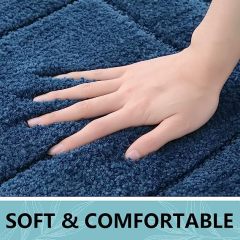 Rugs&Mats-Soft and Absorbent Microfiber Bath Rugs-Navy blue