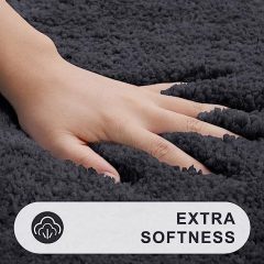 Rugs&Mats-Microfiber Bathroom Contour Rug-Charcoal Grey