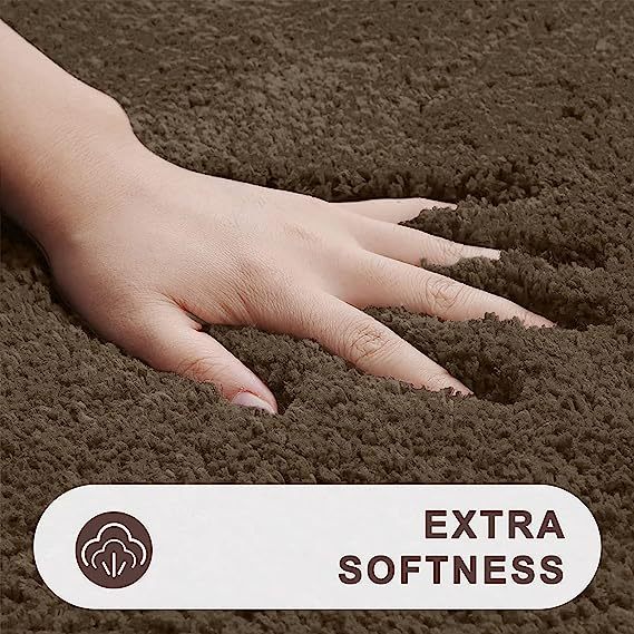 Rugs&Mats-Microfiber Bathroom Contour Rug-Brown