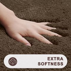 Rugs&Mats-Microfiber Bathroom Contour Rug-Brown