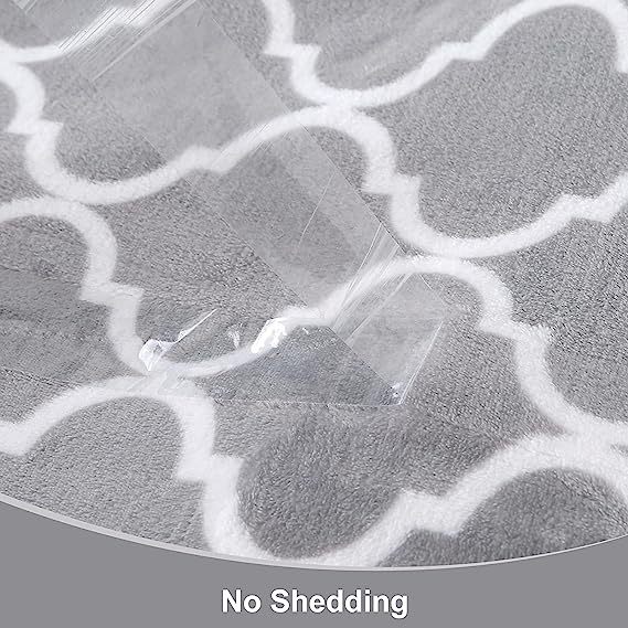 Blanket-Microfiber Lightweight Plush Reversible Throw Blanket-Grey and White