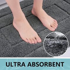 Rugs&Mats-Soft and Absorbent Microfiber Bath Rugs-Dark Grey