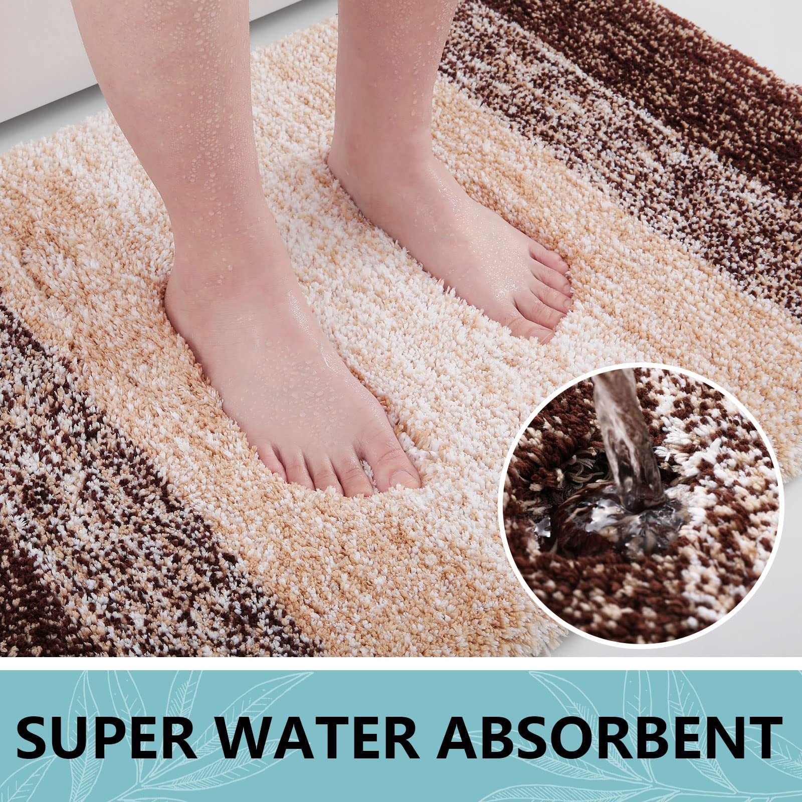 Rugs&Mats-Microfiber Bathroom Rugs-Brown