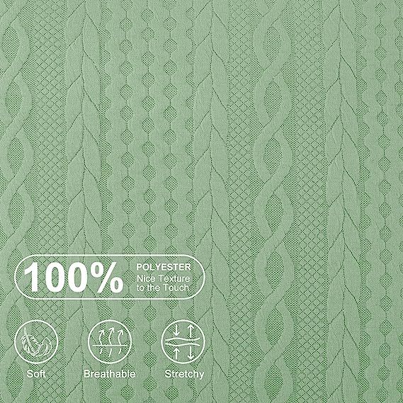 Raised Twisted Rope Pattern Pillow Covers-Sage Green