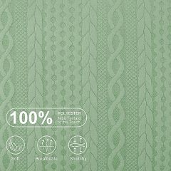 Raised Twisted Rope Pattern Pillow Covers-Sage Green