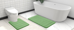 Rugs&Mats-Memory Foam 3 Pieces Bathroom Rug-Green