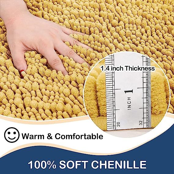 Rugs&Mats-Luxury Chenille Bathroom Rug-Yellow