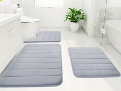 Rugs&Mats-Memory Foam 3 Pieces Bathroom Rug-Grey