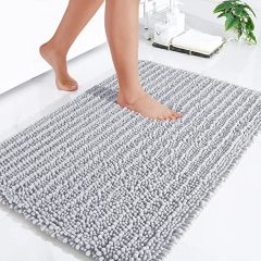 Rugs&Mats-Luxury Chenille Bathroom Rug-Light Grey