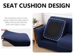 Slipcover-Plain Sofa Slipcovers-Navy blue