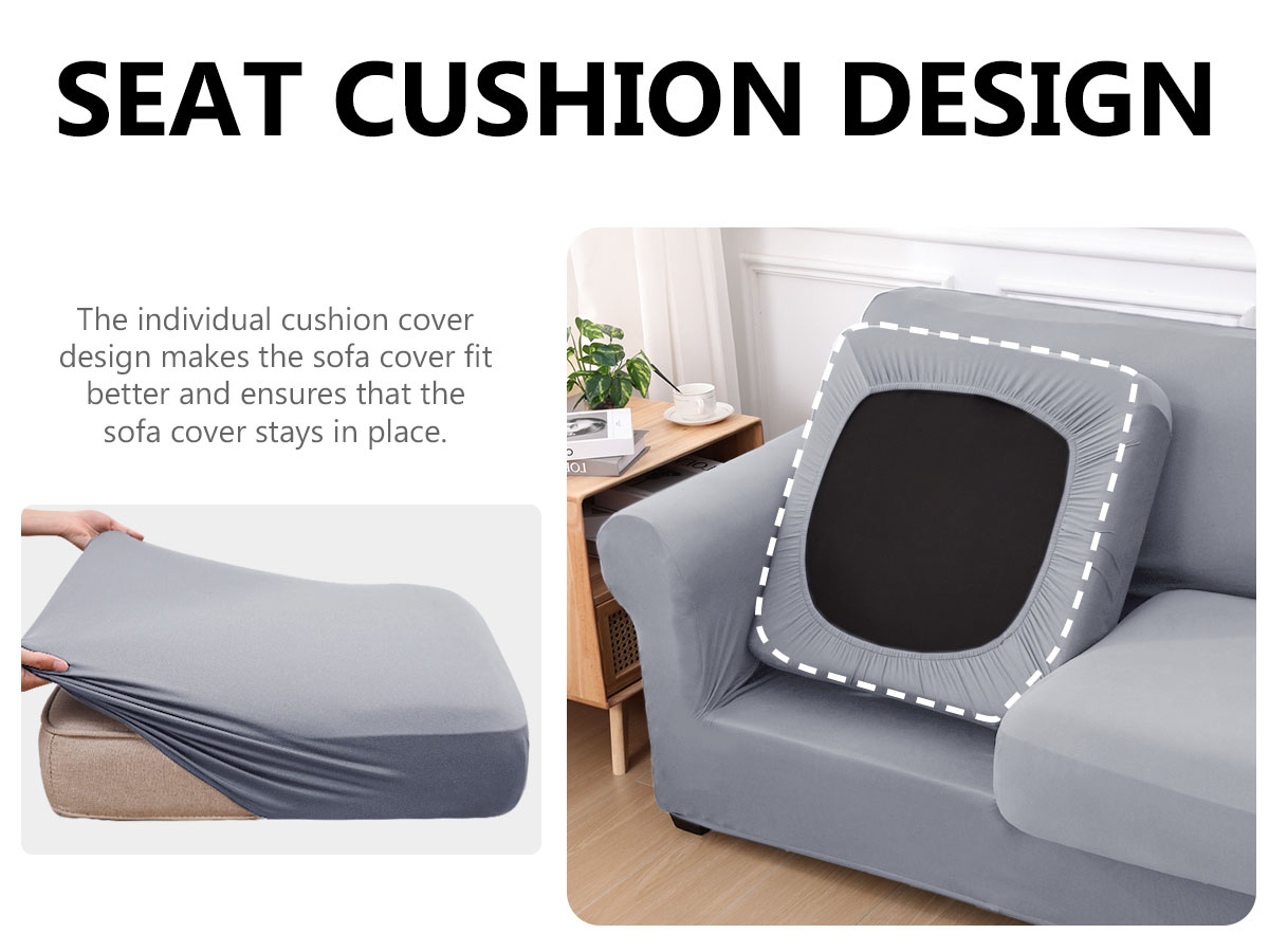 Slipcover-Plain Sofa Slipcovers-Light Gray