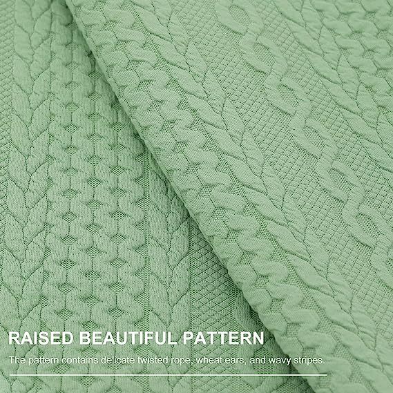 Raised Twisted Rope Pattern Pillow Covers-Sage Green