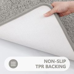 Rugs&Mats-Microfiber Bathroom Contour Rug-Light Grey