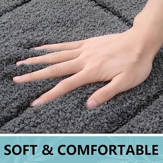 Rugs&Mats-Soft and Absorbent Microfiber Bath Rugs-Dark Grey