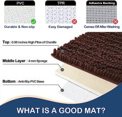 Rugs&Mats-Luxury Chenille Bathroom Rug-Brown