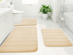Rugs&Mats-Memory Foam 3 Pieces Bathroom Rug-Beige