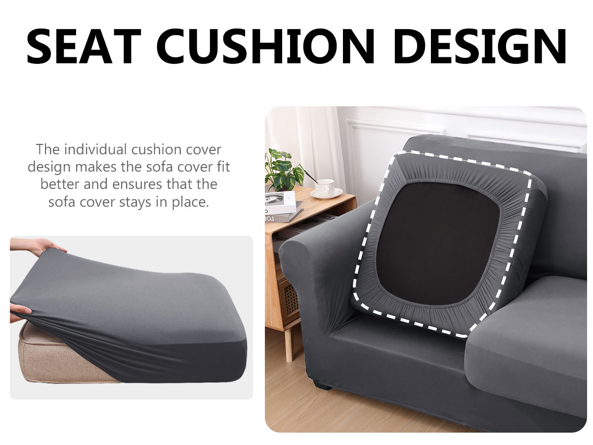 Slipcover-Plain Sofa Slipcovers-Dark Gray