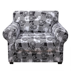 Slipcover-Floral Pattern Printed Sofa Slipcovers-White