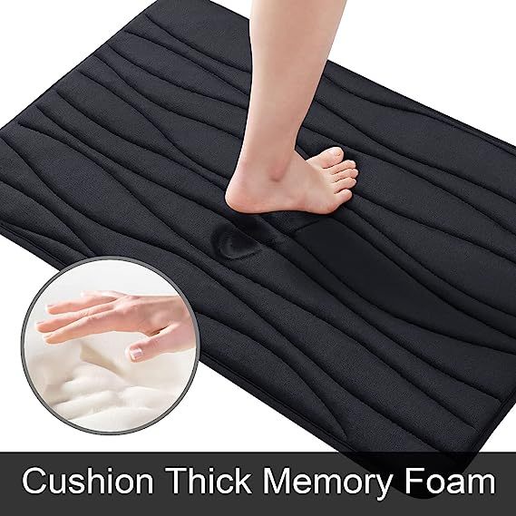 Rugs&Mats-Memory Foam Bathroom Rug-Black
