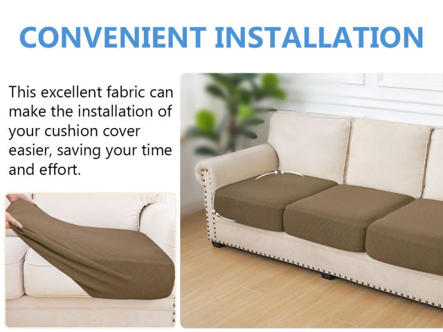 Diamond Lattice Couch Cushion Covers-Light Coffee