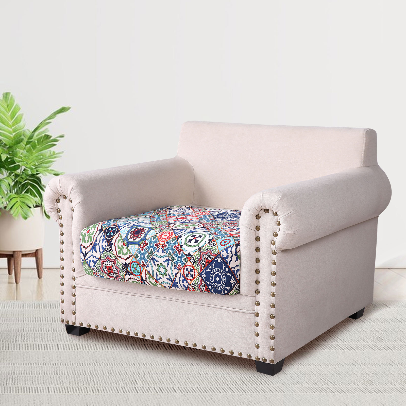 Printed Sofa Couch Cushion Covers-Light Beige