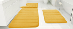 Rugs&Mats-Memory Foam 3 Pieces Bathroom Rug-Yellow