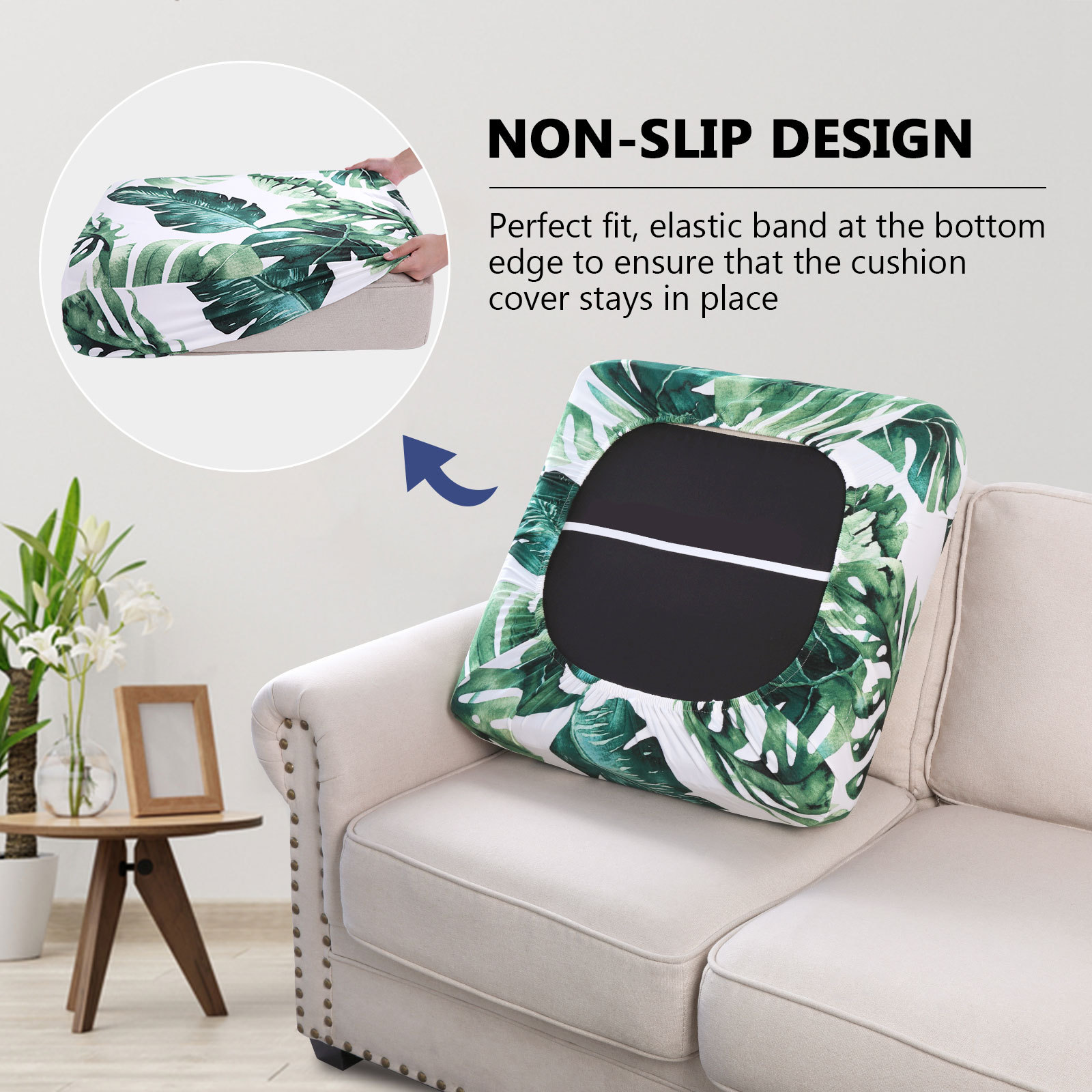 Printed Sofa Couch Cushion Covers-Green