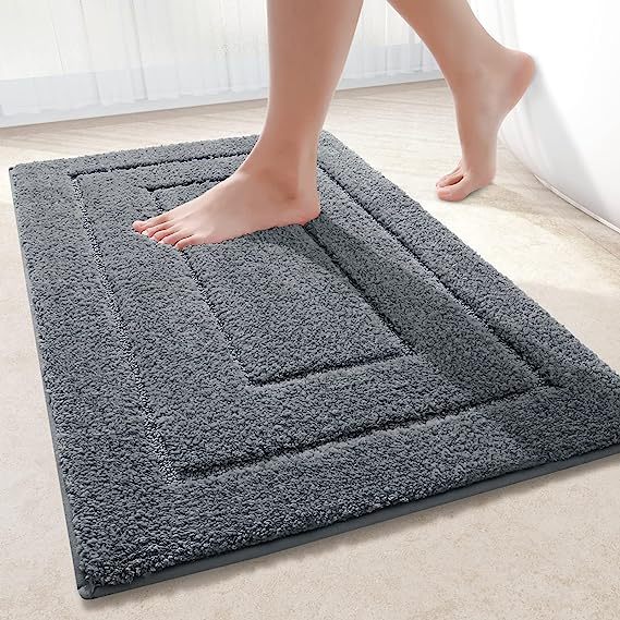 Rugs&Mats-Soft and Absorbent Microfiber Bath Rugs-Dark Grey