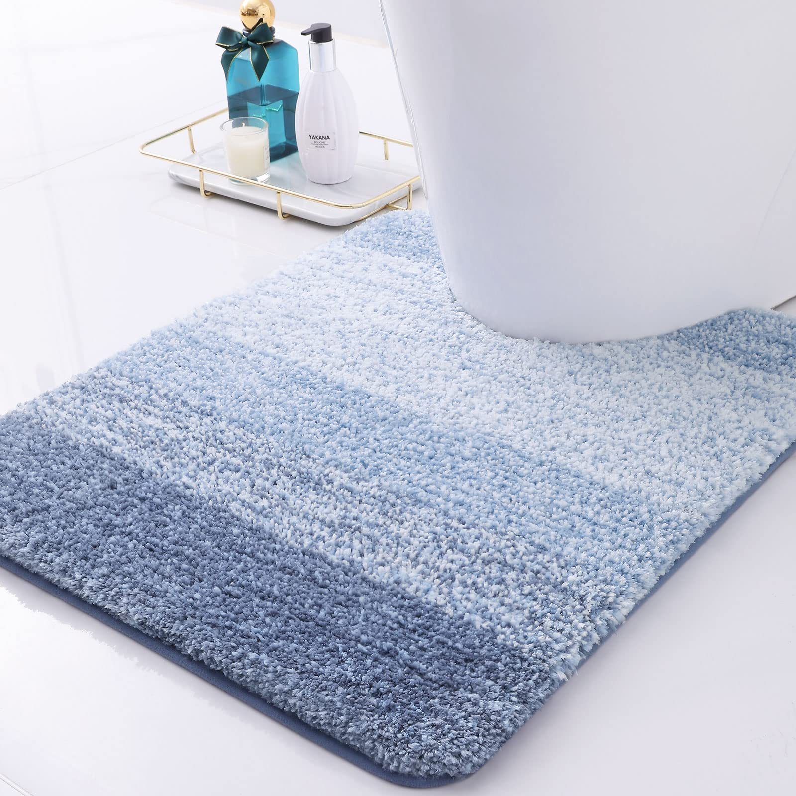 Rugs&Mats-Microfiber Bathroom Rugs-Light Blue