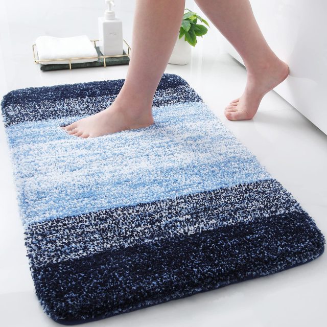 Rugs&Mats-Microfiber Bathroom Rugs-Blue