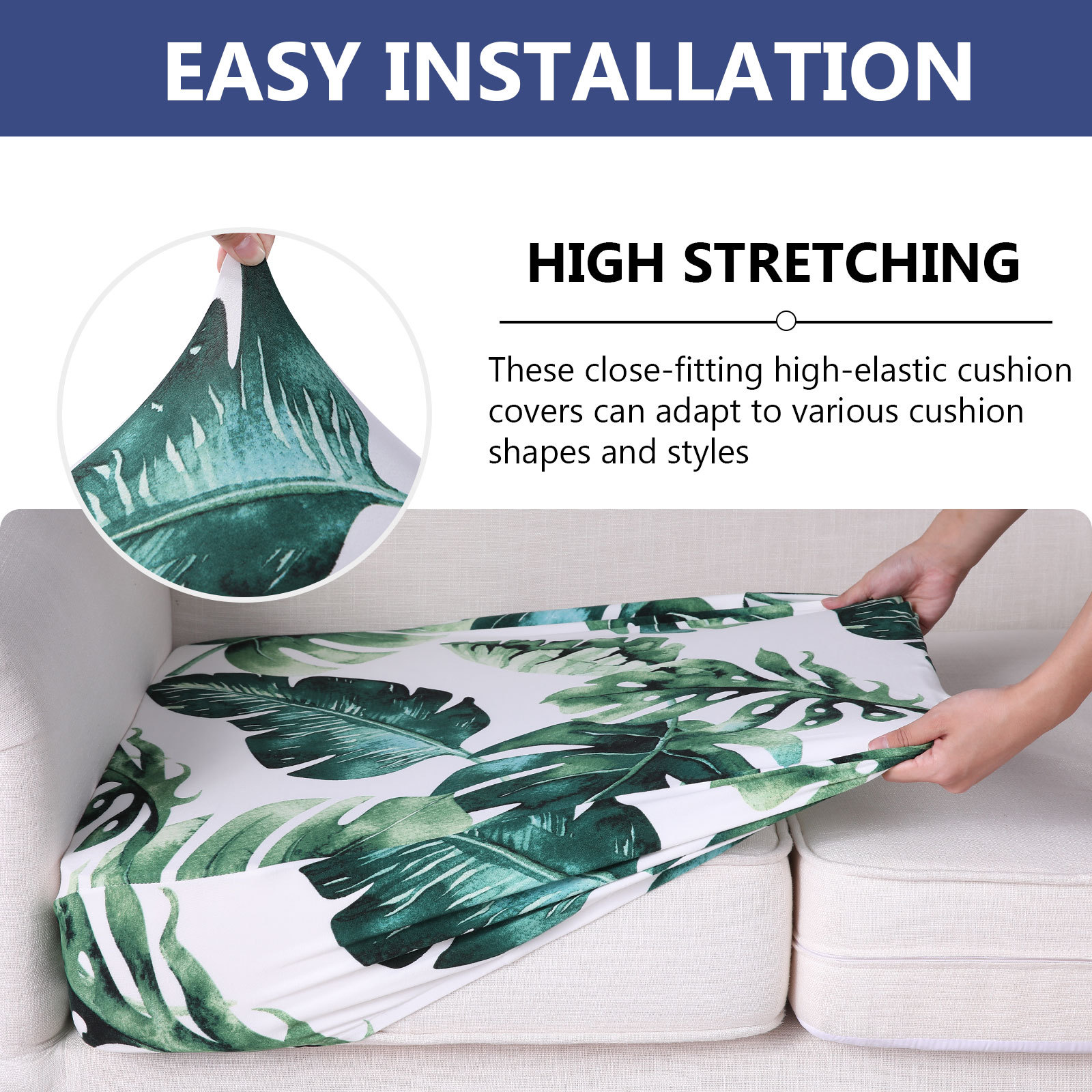 Printed Sofa Couch Cushion Covers-Green