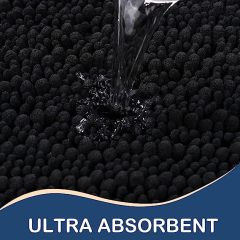Rugs&Mats-Luxury Chenille Bathroom Rug-Black