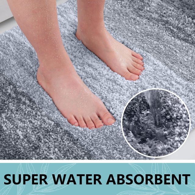 Rugs&Mats-Microfiber Bathroom Rugs-Grey