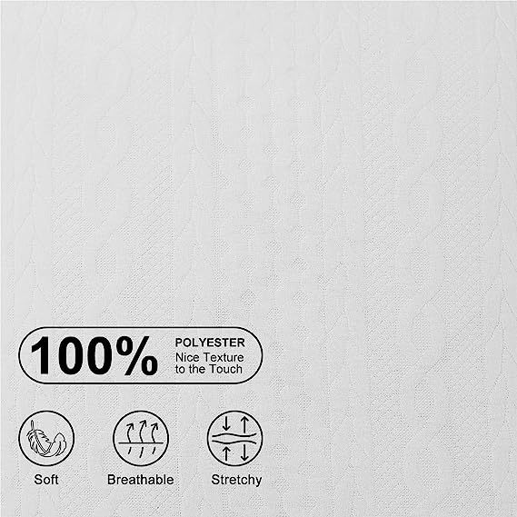Raised Twisted Rope Pattern Pillow Covers-White