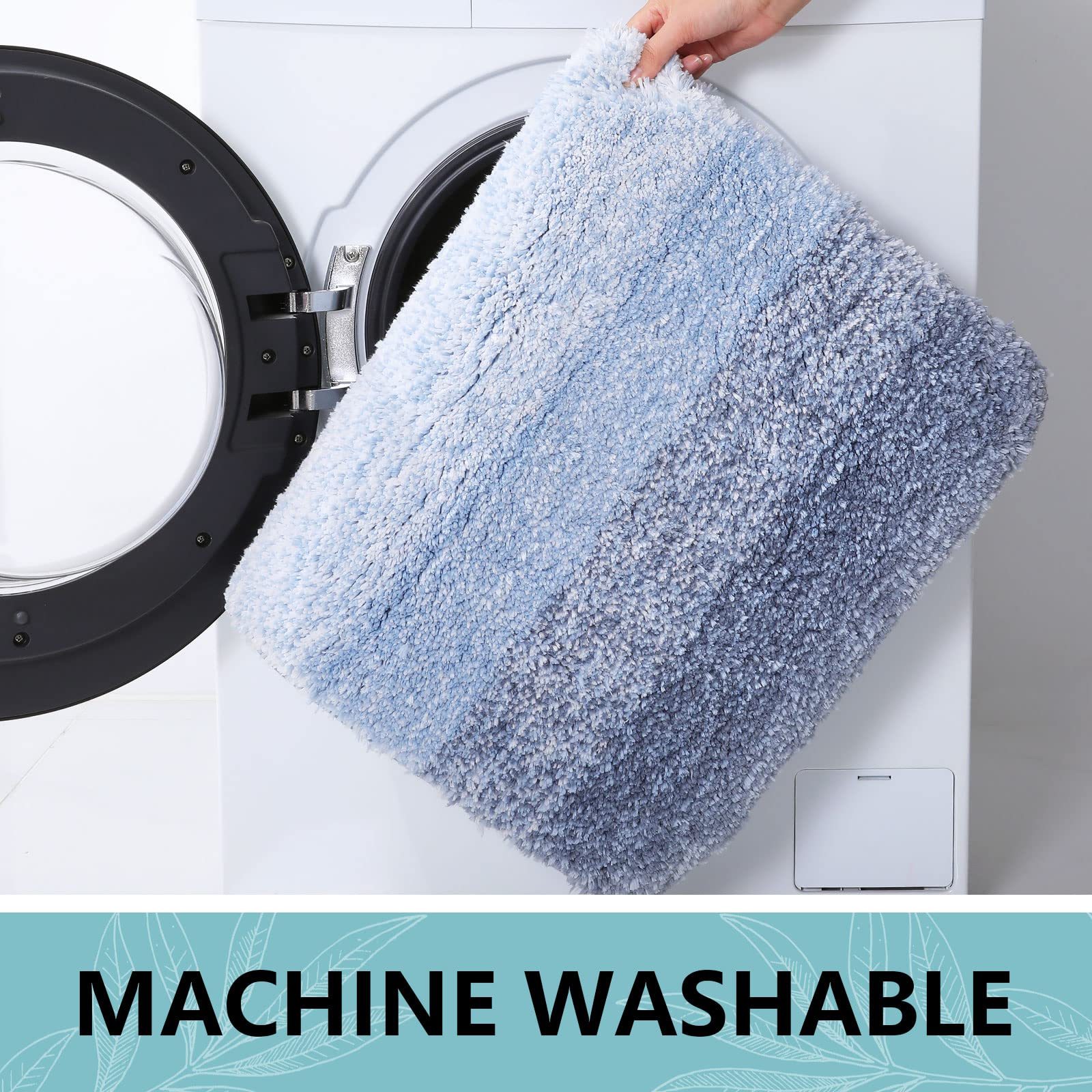 Rugs&Mats-Microfiber Bathroom Rugs-Light Blue