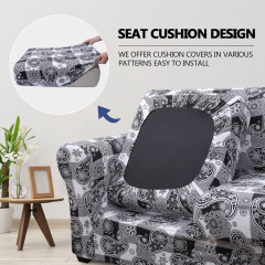 Slipcover-Floral Pattern Printed Sofa Slipcovers-White