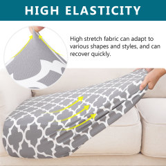 Printed Sofa Couch Cushion Covers- Light Grey Moroccan