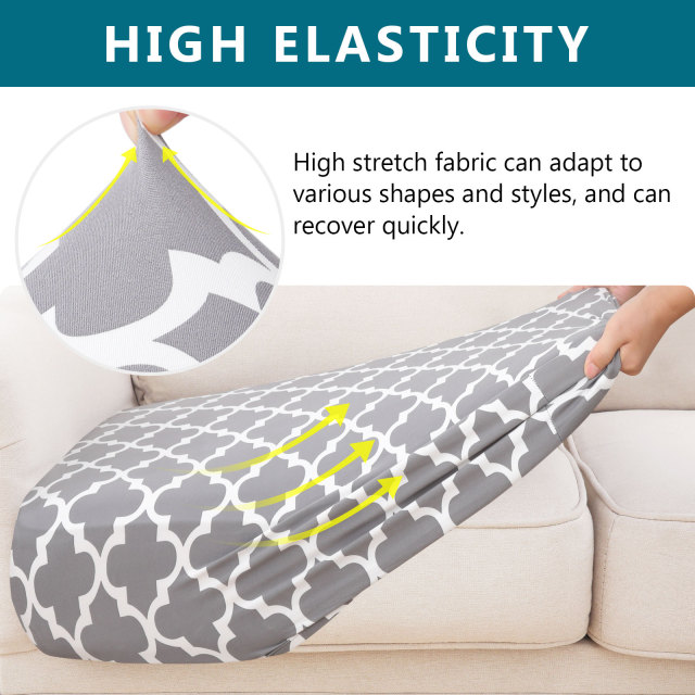 Printed Sofa Couch Cushion Covers- Light Grey Moroccan