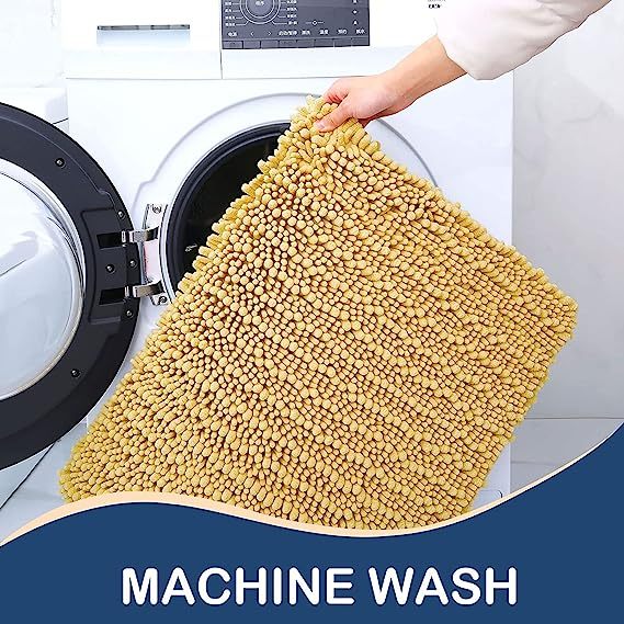 Rugs&Mats-Luxury Chenille Bathroom Rug-Yellow