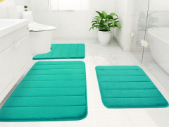 Rugs&Mats-Memory Foam 3 Pieces Bathroom Rug-Peacock Green