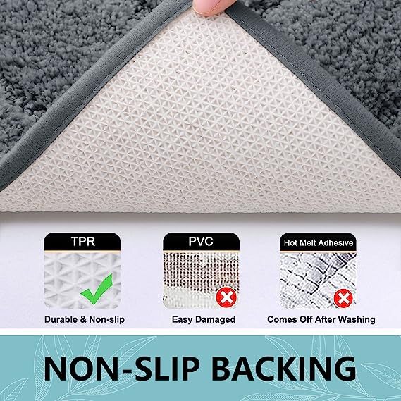 Rugs&Mats-Soft and Absorbent Microfiber Bath Rugs-Dark Grey