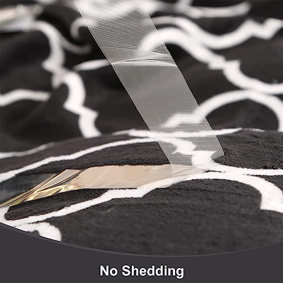 Blanket-Microfiber Lightweight Plush Reversible Throw Blanket-Black and White