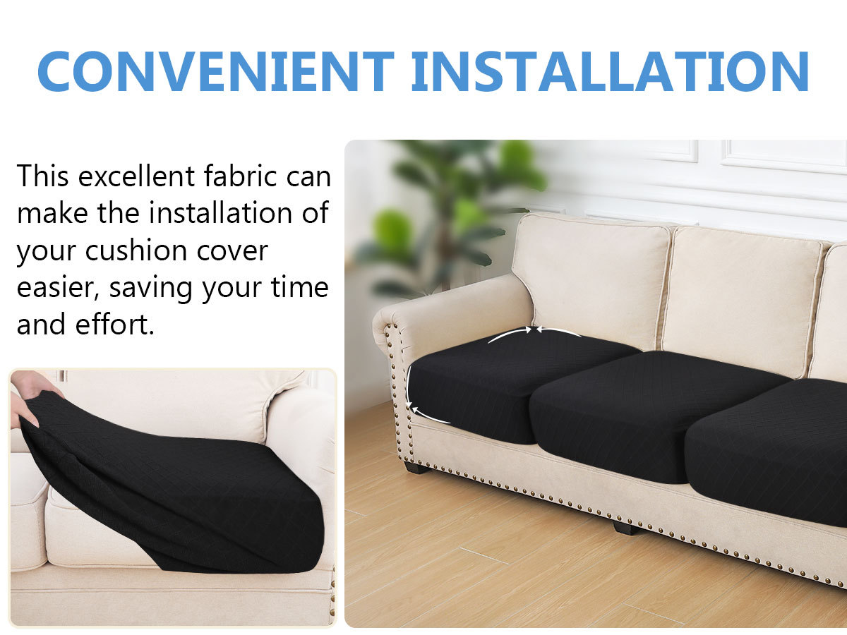 Diamond Lattice Couch Cushion Covers-Black