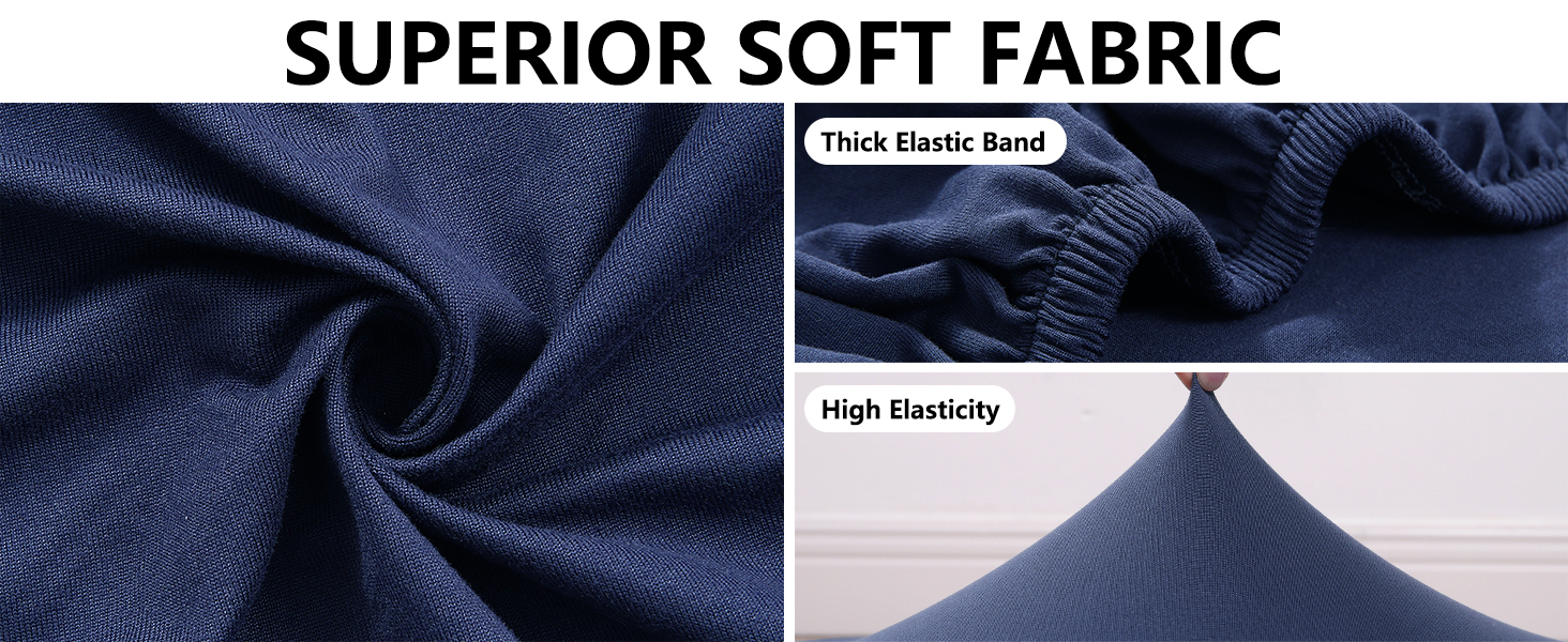 Slipcover-Plain Sofa Slipcovers-Navy blue